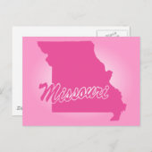 Carte postale de l'État du Missouri rose (Devant / Derrière)