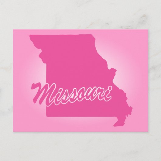 Carte postale de l'État du Missouri rose (Devant)