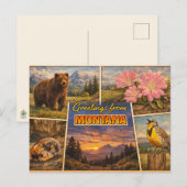 Carte postale de l'État du Montana (Devant / Derrière)