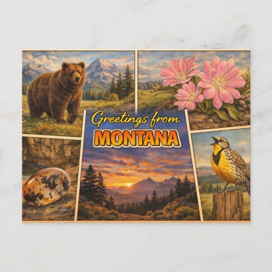 Carte postale de l'État du Montana (Devant)
