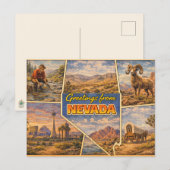 Carte postale de l'État du Nevada (Devant / Derrière)