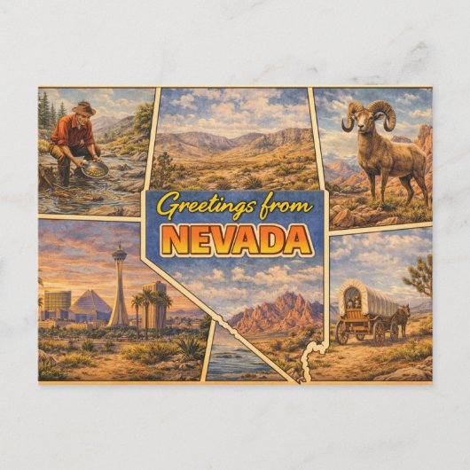 Carte postale de l'État du Nevada (Devant)
