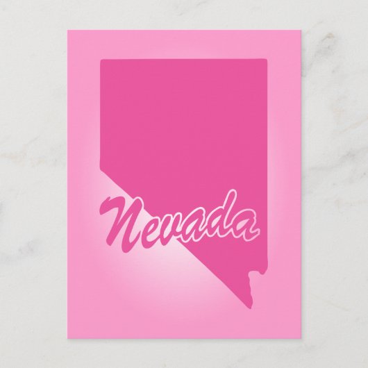 Carte postale de l'État du Nevada rose (Devant)