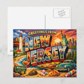 Carte postale de l'État "Greetings From" (Devant / Derrière)