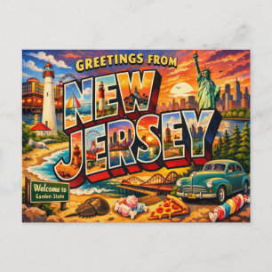 Carte postale de l'État "Greetings From"