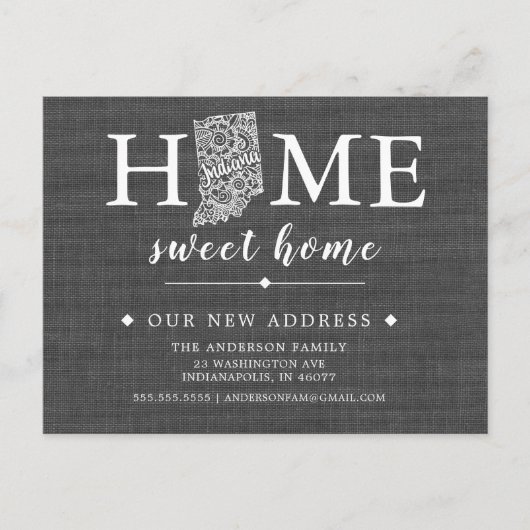 Carte postale de l'État INDIANA Moving Faire-part (Devant)