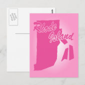 Carte postale de l'État rose de Rhode Island (Devant / Derrière)