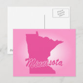 Carte postale de l'État rose du Minnesota (Devant / Derrière)