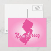Carte postale de l'État rose du New Jersey (Devant / Derrière)