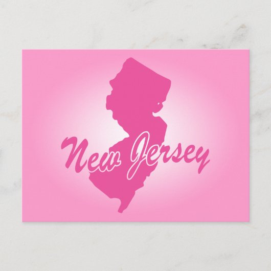 Carte postale de l'État rose du New Jersey (Devant)