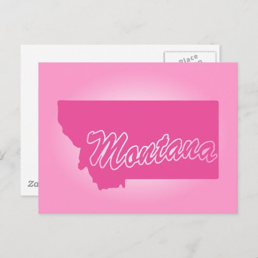 Carte postale de l'État rose Montana (Devant / Derrière)