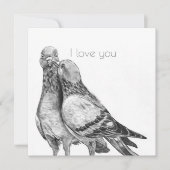 Carte postale de l'étreinte de pigeons (Devant)