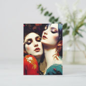 Carte postale de l'étreinte des amoureux (Debout devant)