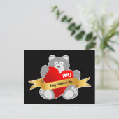 Carte postale de l'Heureuse Sainte-Valentin Teddy (Debout devant)