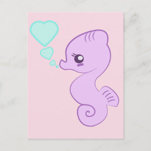 Carte postale de l'hippocampe bébé mignonne