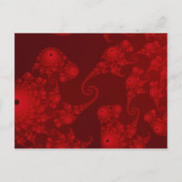 Carte postale de l'hippocampe rouge profond