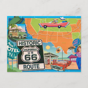 Carte postale de l'Historique Route 66