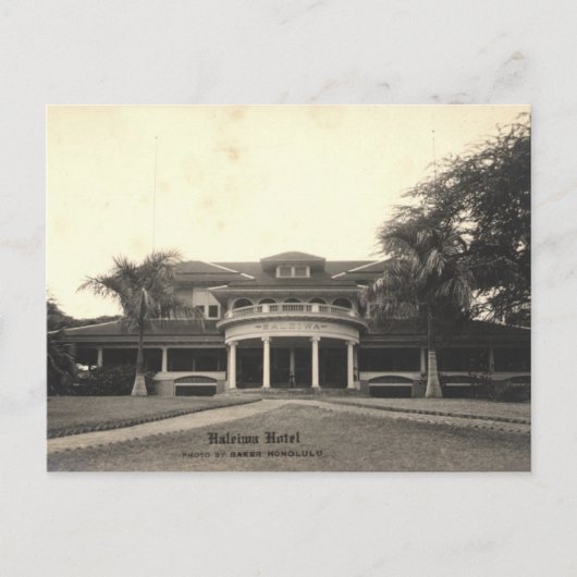 Carte postale de l'hôtel Haleiwa historique, Oahu, (Devant)