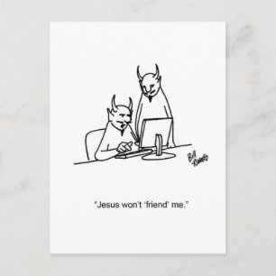 Carte postale de l'Humour des médias sociaux amusa