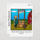 Carte postale de l'Humour Thanksgiving drôle (Devant / Derrière)