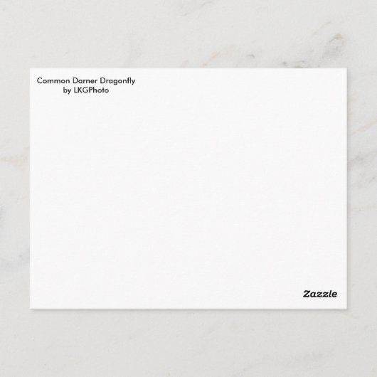 Carte postale de libellule Darner (Dos)