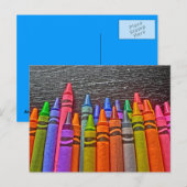 Carte postale de l'idée brillante crayon coloré (Devant / Derrière)