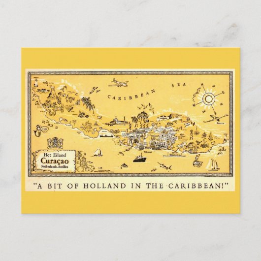 Carte postale de l'île de Curaçao de la Hollande (Devant)