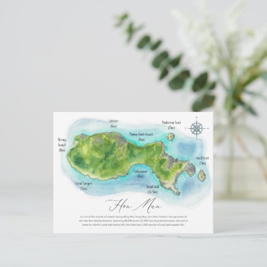 Carte postale de l'île de Mun (Debout devant)