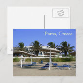Carte postale de l'île de Paros, Grèce Parasols (Devant / Derrière)