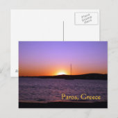 Carte postale de l'île de Paros, Grèce, voile au c (Devant / Derrière)