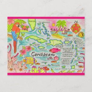 Carte postale de l'île des Caraïbes