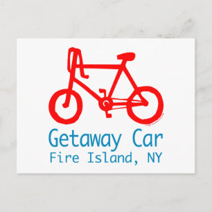 Carte postale de l'île Fire à vélo