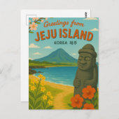 Carte postale de l'île Jeju Corée (Devant / Derrière)