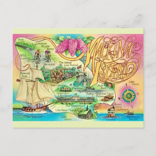 Carte postale de l'île Mackinac (Devant)