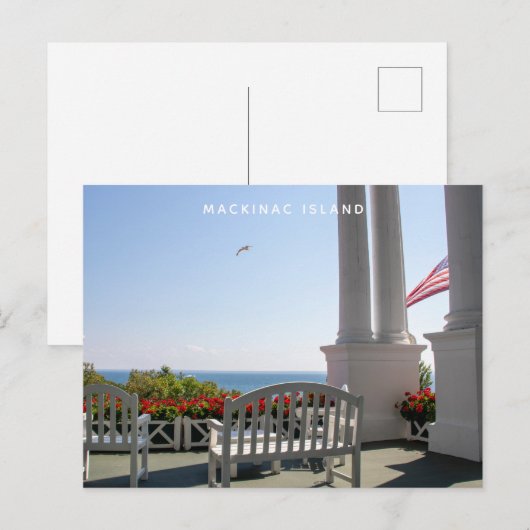 Carte postale de l'île Mackinac Michigan Grand Hot (Devant / Derrière)