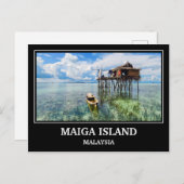 Carte postale de l'île Maiga en Malaisie (Devant / Derrière)
