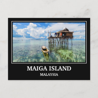 Carte postale de l'île Maiga en Malaisie
