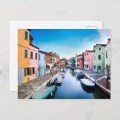 Carte postale de l'île pittoresque de Burano Venis (Devant / Derrière)