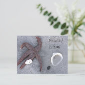 Carte postale de l'île Sanibel Starfish et Shell (Debout devant)