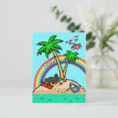 Carte postale de l'île Vacances Black Labrador (Debout devant)