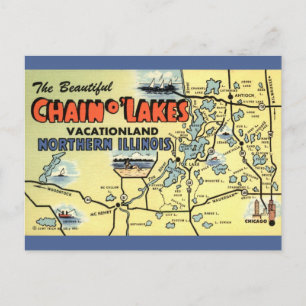 Carte postale de l'Illinois - Chaîne des lacs