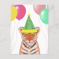 Carte postale de l'illustration du petit tigre mig
