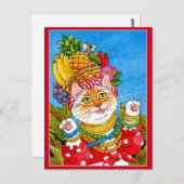 Carte postale de l'imaginaire chat de la jolie Car (Devant / Derrière)