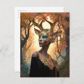 Carte postale de l'Imaginaire d'art Deer Antler Cr (Devant / Derrière)