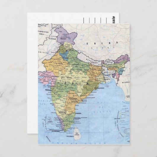 Carte postale de l'Inde (Devant / Derrière)