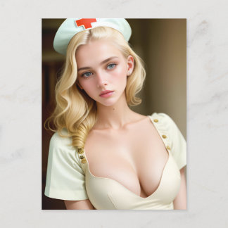Carte postale de l'infirmière blonde sexy