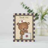 Carte postale de l'infirmière de l'ours Merci (Debout devant)