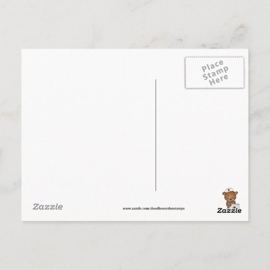 Carte postale de l'infirmière de l'ours Merci (Dos)