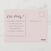 Carte postale de l'invitation à l'anniversaire de  (Dos)