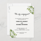 Carte postale de l'invitation de la fête de fiança (Devant / Derrière)